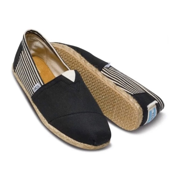 Toms University Black stripe, Rope Sole Men's NWOT - Picture 1 of 5